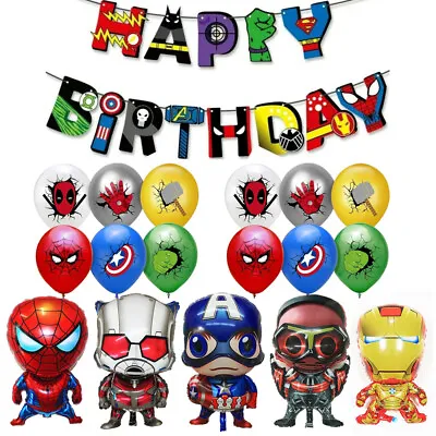 Avengers Balloons SET Superhero Marvel Avengers Banner Balloon Party Decor UK • £8.96