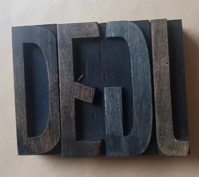£5 • Buy LARGE WOODEN LETTERPRESS PRINTING BLOCKS 10cm High. Choose Your Letter D E G J