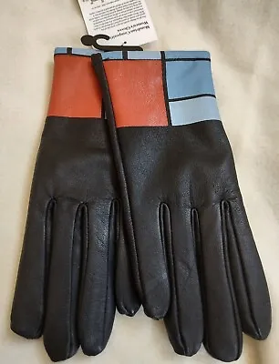 The Met. Museum Of Art NY Mondrian Composition Women's Leather Gloves Sz M • £24.08