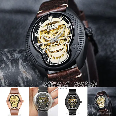 $166.70 • Buy 43mm Parnis 21 Jewels Miyota Automatic Men's Cool Watch Skull Dial Luminous Mark