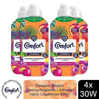 Comfort Fabric Conditioner Lasting Fragrance Passion Bloom 900ml 30W 4 Pack • £11.49