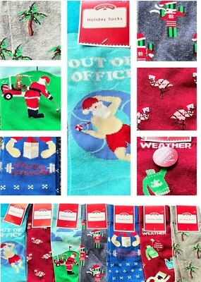 Holiday Time CHRISTMAS Theme Novelty Knee High Crew Socks Lot/7 Size 6-12 NEW • $25