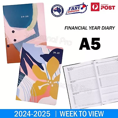 2024 2025 Financial Year Diary Week To View A5 Hard Cover Week To A Page Planner • $13.95