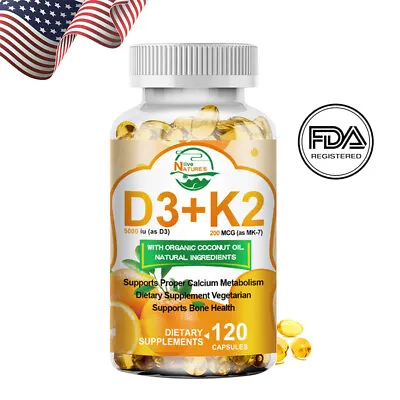 120P Vitamin K2 (MK7) With D3-5000IU SupplementBioPerine CapsulesImmune Health • $13.98