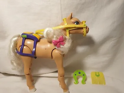 Barbie Stable Styles Tawny Horse With Combs Saddle Accessories 2006 Moveable • $32