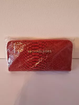 Michael Kors Zip Around Wallet-Red Snakeskin • £24.99