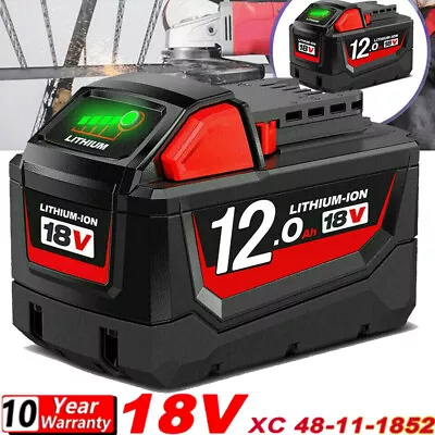 18V 12.0AH Extended Capacity Battery For Milwaukee M18 Lithium XC  48-11-1890 • $21.89