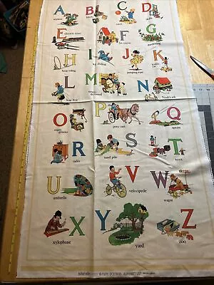 Dick And Jane Alphabet List Michael Miller 24” Panel New • $11.95