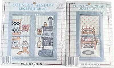 Vintage Cross Stitch Kits Unopened From The 80’s Country Window Bundle Of 2 • $8.99