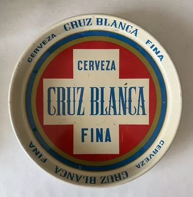 Cerveza CRUZ BLANCA Tray Metal Circa 1960 Charola Beer 13” Mexico •Very Rare• • $95