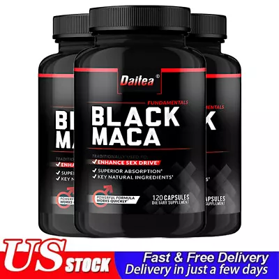 Black Maca - High Strength Maca 1000mg Mg - 120 Vegan Capsules 3 Month Supply • $12.07