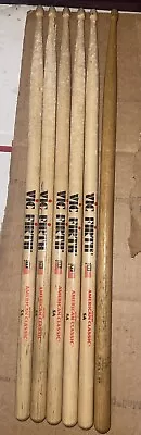 3 Pair VIC FIRTH American Classic 5A Hickory Drum Sticks Wood Tips Good And Fair • $9.49