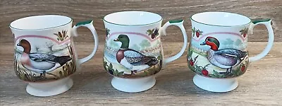 Queen's Fine Bone China Duck Mug/Cups X3 Widgeon Mallard Teal • £15.45