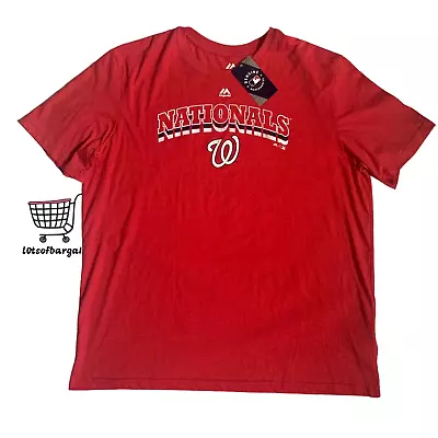 Majestic Washington Nationals Short Sleeve MLB T-Shirt Adult Men's Size 2XL New • $13.25