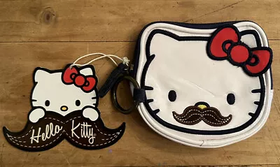 Hello Kitty Mustache Loungefly  Zipper  Short Zip Wallet Coin Purse 2011 NWT • $34