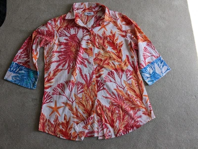 £2.99 • Buy LADIES SASA 100% COTTON TROPICAL PRINT SHIRT, ONE SIZE. Worn Once