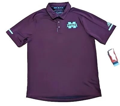 NEW Adidas Climachill Mississippi State Maroon G Polo Mens Medium M $80 MSRP NWT • $34.99