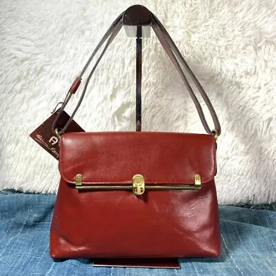 ETIENNE AIGNER Leather Shoulder Bag Handbag W/Mirror Rare Shipping From Japan !! • $133