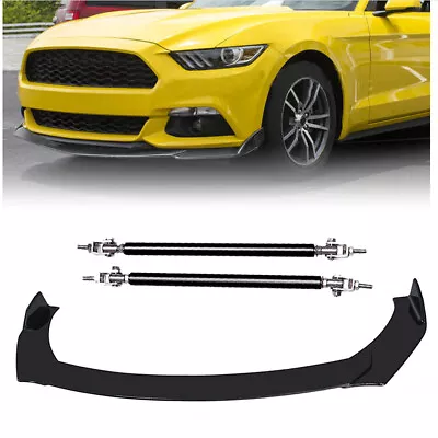 For FORD Mustang GT Front Bumper Lip Spoiler Splitter Body Kit Glossy Black • $69.99