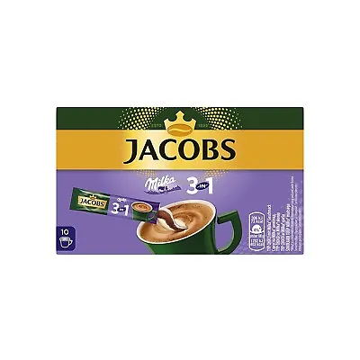 Jacobs CLASSIC 3 In 1 COFFEE 10 SINGLE Portions With MILKA Chocolate-FREE SHIP • $13.99