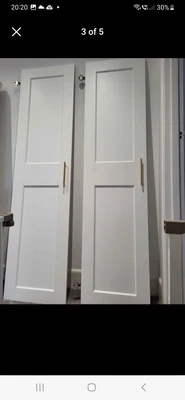 Ikea Pax Grimo Wardrobe Doors With Hinges And Handles White • £52