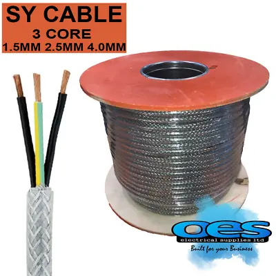 Sy Braided Control Cable 3 Core 1.5mm 2.5mm 4mm Flexible Steel Wire Armoured  • £0.99