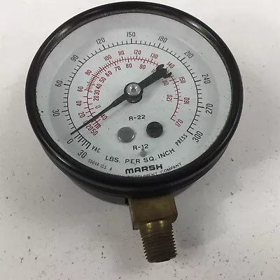 Marsh Vacuum Pressure Gauge Dry 30 -0-300PSI R12/R22 2.5  Face • $19.99