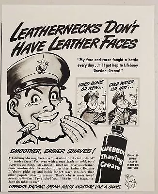 1940's Print Ad Lifebuoy Shaving Cream Marine Leatherneck Shaves Cartoon • $9.58