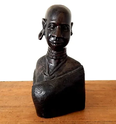 £49.99 • Buy Antique Old African Ebony Wood Carving Sculpture Carved Head Face Statue Bust