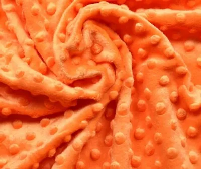  Supersoft Dimple Dot Cuddle Popcorn Soft Fleece Plush Fabric - Neon Orange • £16.99