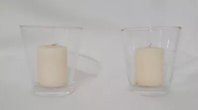 Lot Of 2 Vanilla Scented Wax Votive Candles In Glass Holder - Mainstays • $5