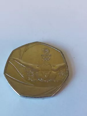 2011 50 Pence Coin  Olympic -aquatics    In   Very Good Condition. • £3