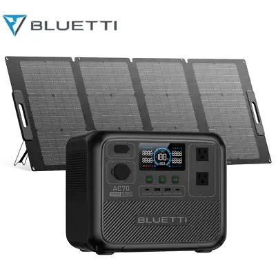BLUETTI AC70 1000W/768Wh Portable Power Station Solar+PV120S Solar Panel For RV • $649
