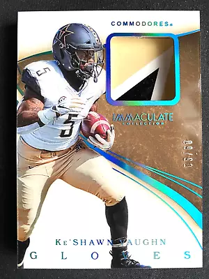 2020 Immaculate Collection Ke'Shawn Vaughn Prime Glove Relic RC #6/60 VANDERBILT • $15.78