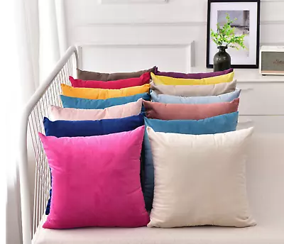 Modern Nordic Velvet Simple Solid Colour Cushion Case Cover Only Sofa Decor • $29.21