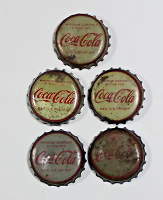 Vintage Lot Of 5   COCA-COLA Used Soda  Cork Lined Bottle Caps • $3.74