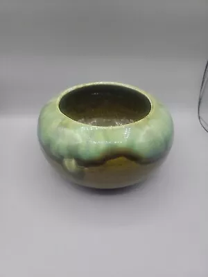 Frank Moreno Pottery Art Green Drip Glaze Console Bowl/Planter Vintage  • $55