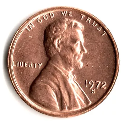 1972 S LINCOLN MEMORIAL CENT BU RED FROM ORIGINAL ROLL  - *Free Shipping* • $1.99