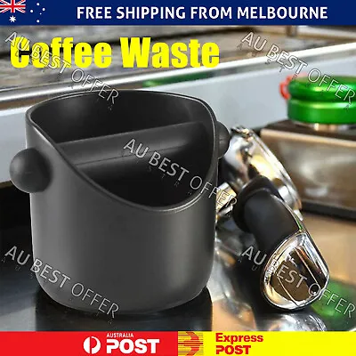 $16.23 • Buy Coffee Waste Container Grinds Knock Box Tamper Tube Bin Black Bucket AU