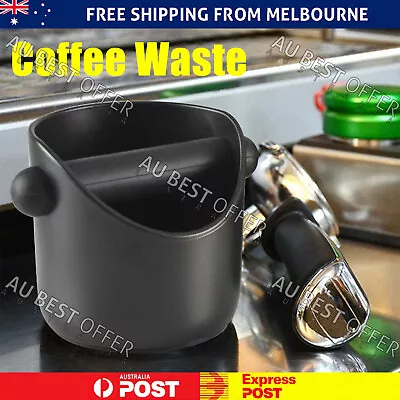 Coffee Waste Container Grinds Knock Box Tamper Tube Bin Black Bucket AU • $12.44