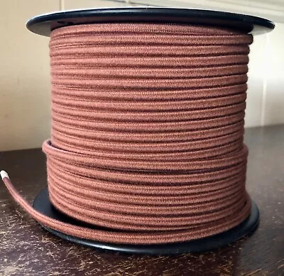 Brown Cotton 2-Wire Cloth Covered Cord 18ga. Vintage Style Lamps Antique Lights • $1.29