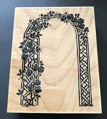 Stampendous Rubber Stamp Rose Arbor Border R01 Wood Mounted • $5.24