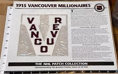 1915 Vancouver Millionaires Nhl Hockey Willabee & Ward Patch Collection Mip • $29.99