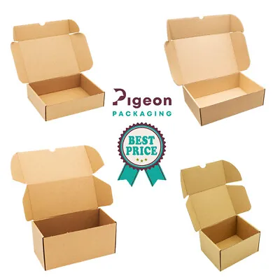 Shipping Cardboard Boxes Folding Lid Small Parcel Royal Mail Top Quality Brown • £6.99