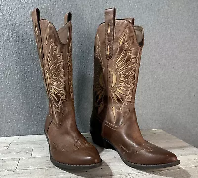 Coconuts By Matisse Boots Womens 7.5 M Bandera Brown Country Western Cowboy • $25