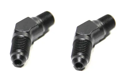 2pc For 45 Deg Flare Fuel Oil Gas Line 4AN Male To Male 1/8 NPT Fitting Black • $11.75