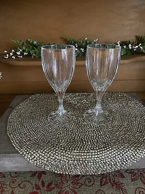 Set Of 2 Mikasa Crystal Berkeley Clear Stemware Wine Glasses 6 7/8  ~NICE~ • $14.99