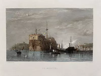 1836 Antique Print; Falmouth Harbour Cornwall After Stanfield • £8.99