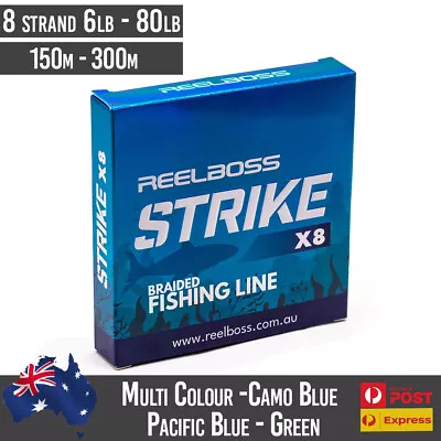 8 Strand Braided Fishing Line 8lb 10 15 20 30 40 50lb 65lb 80lb 150m 300m • $16.95