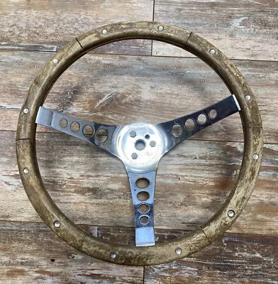 VTG “the 500” Superior Performance Products Flat WOOD STEERING WHEEL Hot Rat Rod • $84.95